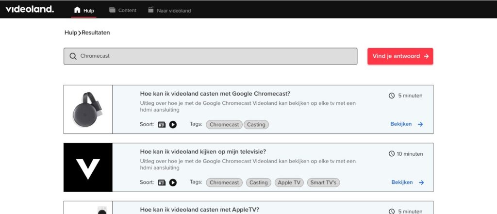Results page with highlighted articles and a mini navigation